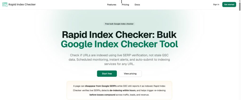 SEO Software Rapid Index Checker