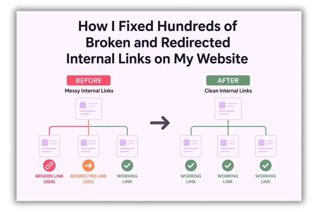 how I fixed 100s of broken and redirected internal links